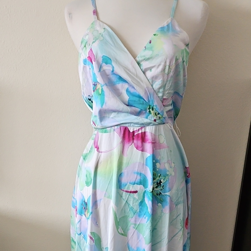 Nicole Miller Floral Watercolor Maxi Dress